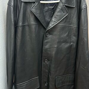 Vintage Nautica Classic Soft Leather Coat Jacket Men’s 42 Black